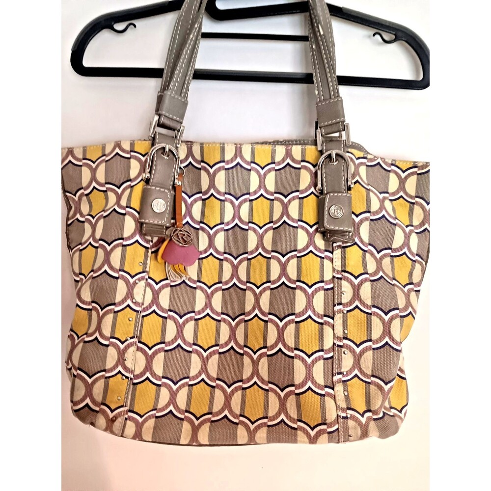 RELIC by Fossil Purse Bag Hobo Print Y2K Yellow/Gray
